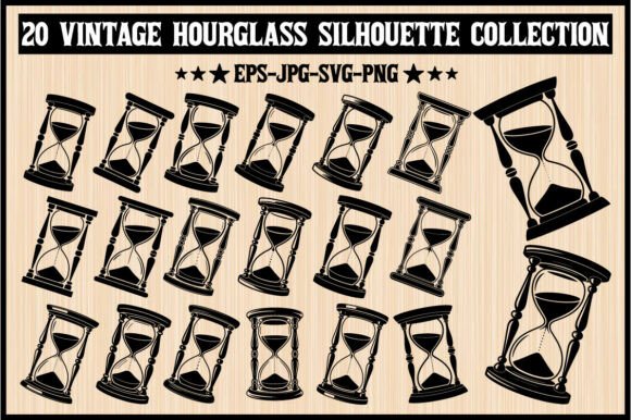 20 Vintage Hourglass Silhouette Bundle: Graphics & Illustrations
