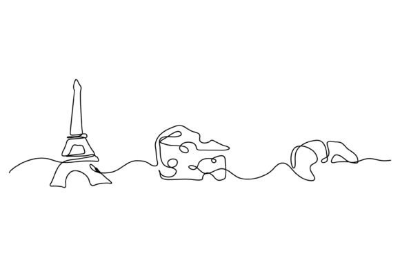 Continuous Line Design of France: Graphics & Illustrations