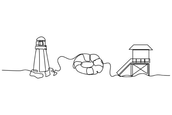 Continuous Line Design of Lighthouse Graphics