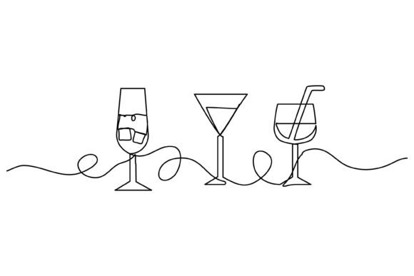 Continuous Line Design of Party: Graphics & Illustrations