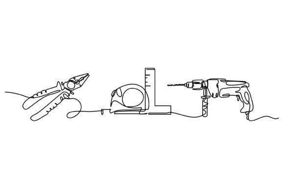 Continuous Line Design of Pliers: Clean Graphics & Illustrations