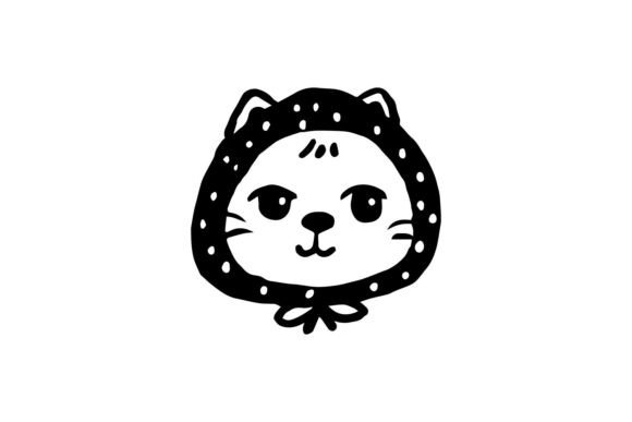 Cute Hand Drawn Cat Sticker Character: Graphics & Illustrations