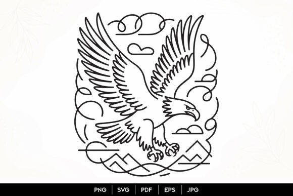 Eagle Line Art Vector Illustration: Graphics & Illustrations for Crafters