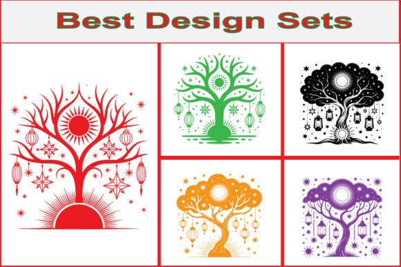 Fantasy Tree Night Sky Vector Design: Graphics & Illustrations for Crafters