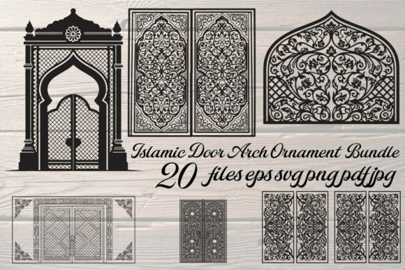 Islamic Door Arch Ornament Bundle: Graphics & Illustrations
