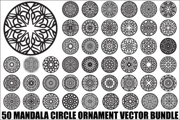 Mandala Circle Ornament Vector Bundle: Graphics & Illustrations