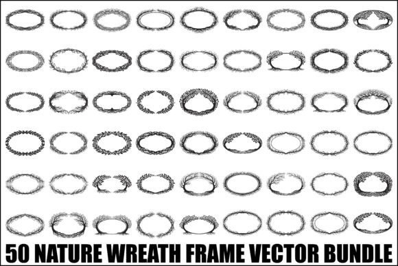 Nature Wreath Frame Vector Bundle