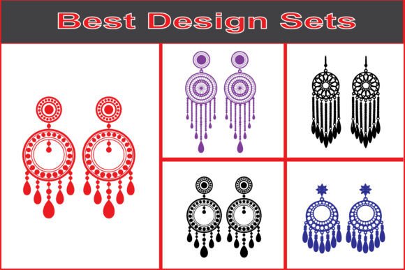Ornamental Earrings Vector Design Set: Graphics & Illustrations for Local Branding