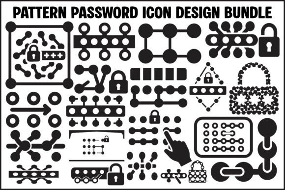 Pattern Password Security Icon Design: Graphics & Illustrations Bundle