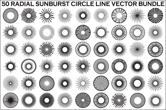 Radial Sunburst Circle Bundle: Graphics & Illustrations for Polished Publishing