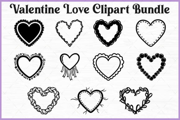 Valentine Love Heart PNG Clipart Bundle: Graphics & Illustrations for Local Branding