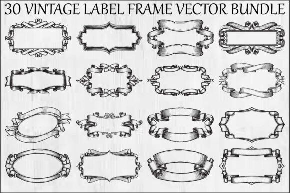 Vintage Label Frame Vector Bundle: Graphics & Illustrations